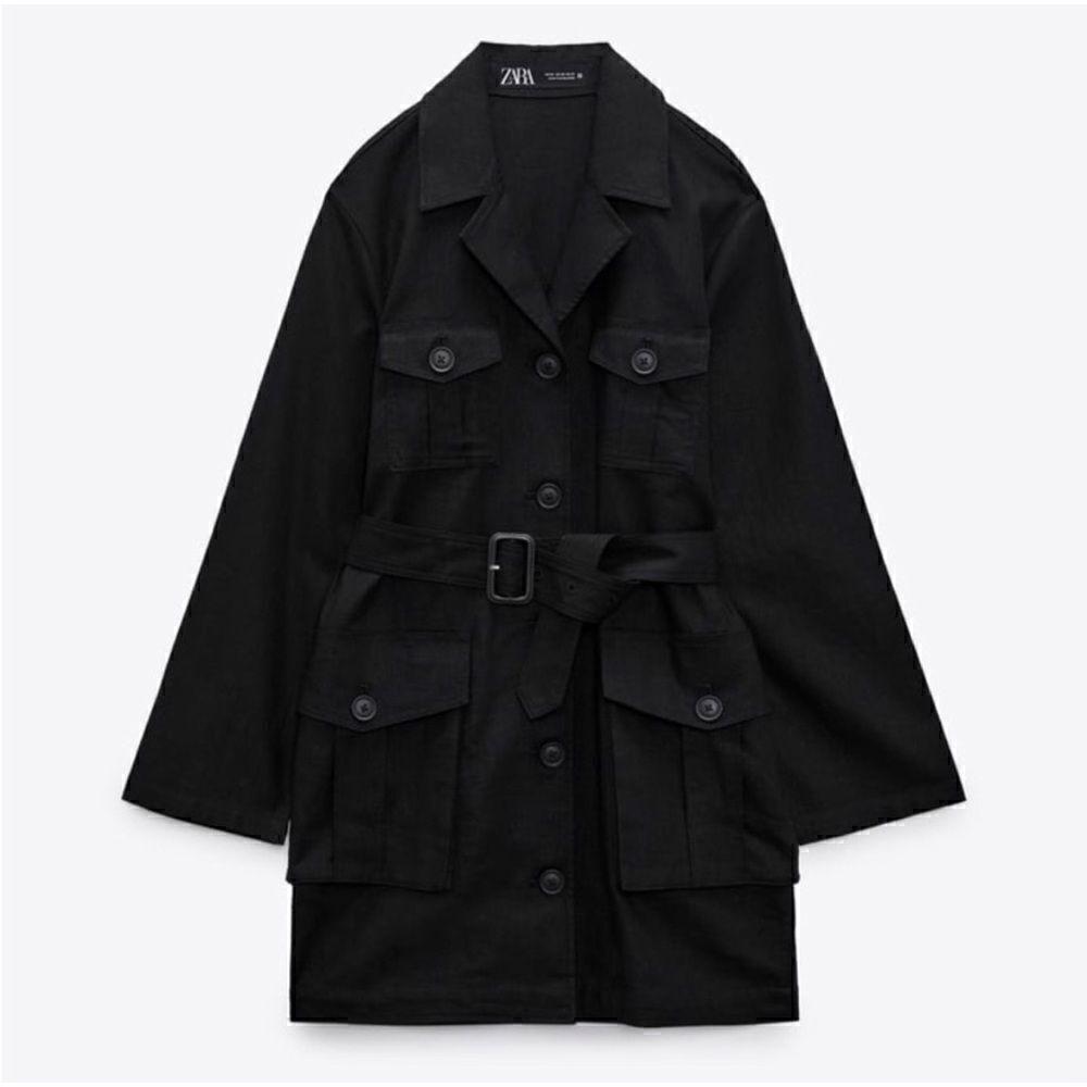 NWT Zara Linen Blend Belted Jacket, Size XS - Picture 9 of 16